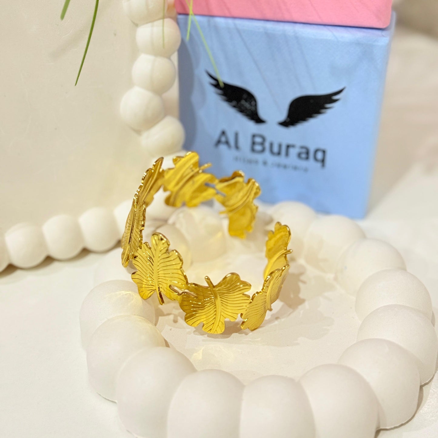 Gold Leaf Cuff Bracelet