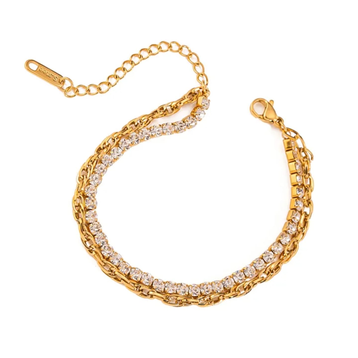 Duo Link Layered Tennis Bracelet