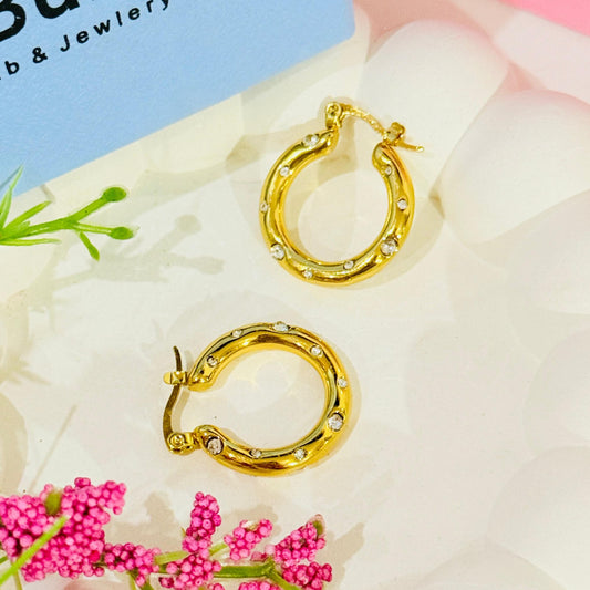 Pearl Studded Hoops