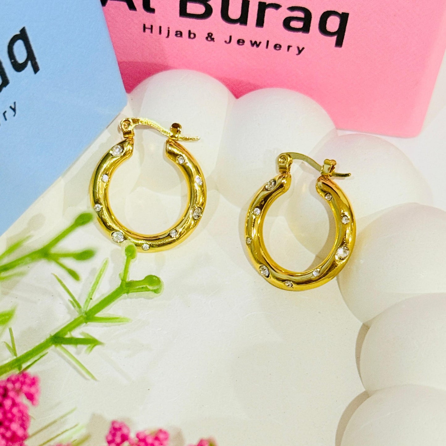 Pearl Studded Hoops