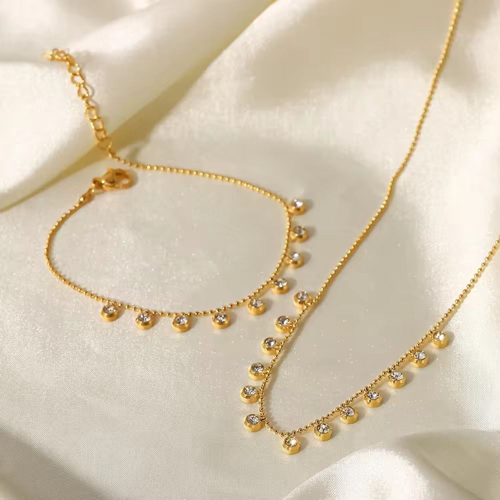 Sparkling CZ Charm Chain Set