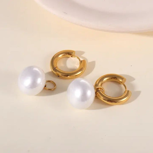 Pearl Drop Hoop