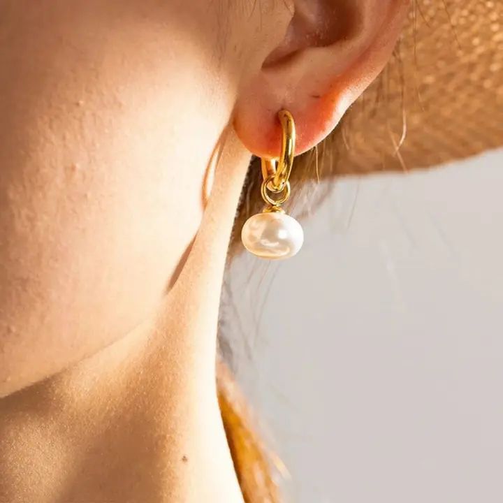 Pearl Drop Hoop