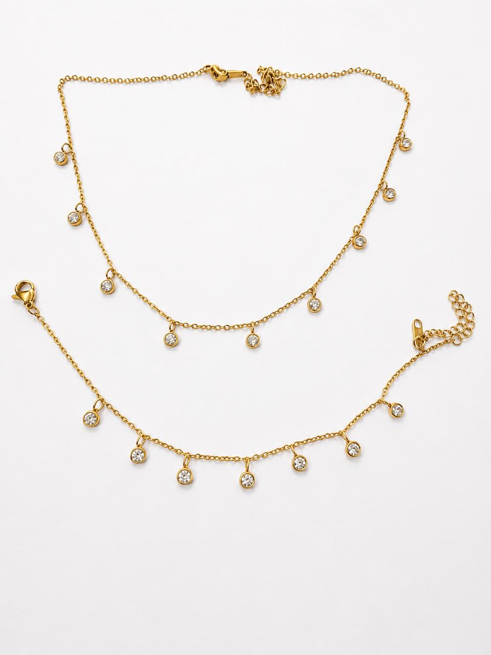 Sparkling CZ Charm Chain Set