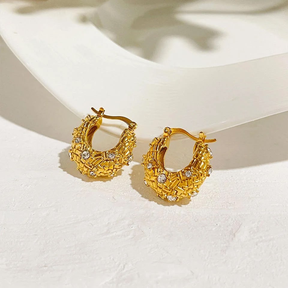 Vintage Gold Aura Lattice Earrings
