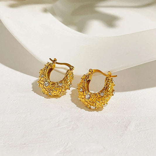 Vintage Gold Aura Lattice Earrings
