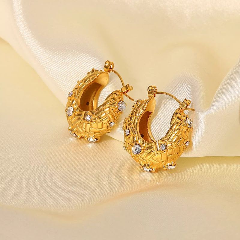 Vintage Gold Aura Lattice Earrings