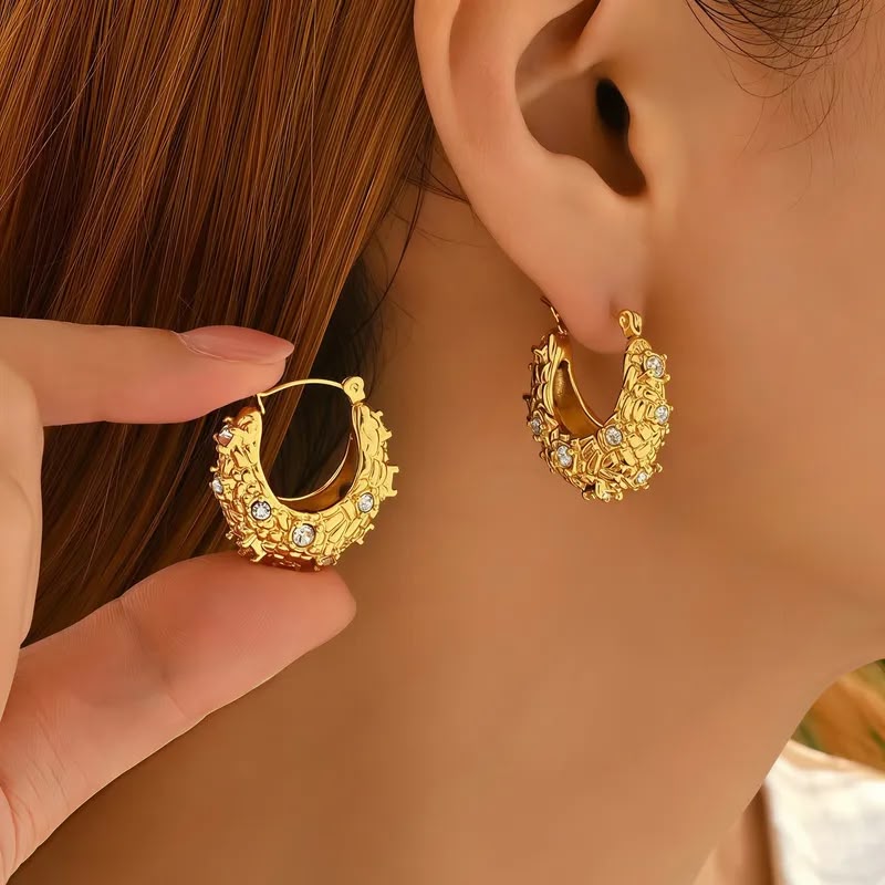 Vintage Gold Aura Lattice Earrings