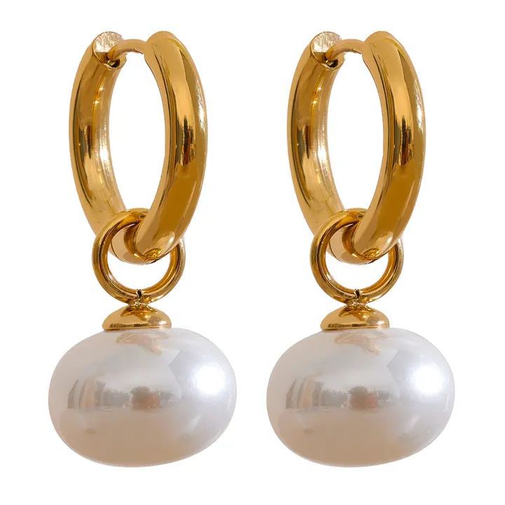 Pearl Drop Hoop
