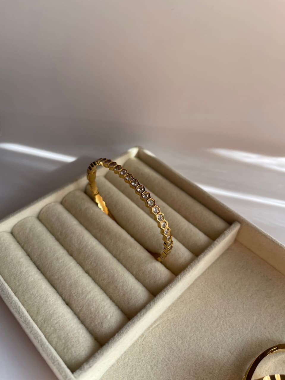 Honeycomb Geometric Zircon Bangle