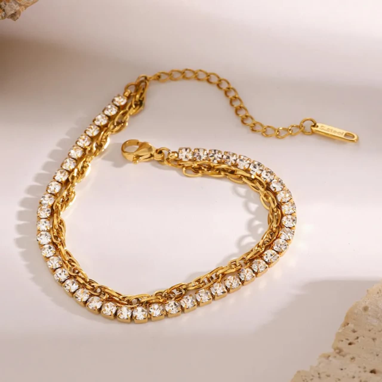 Duo Link Layered Tennis Bracelet