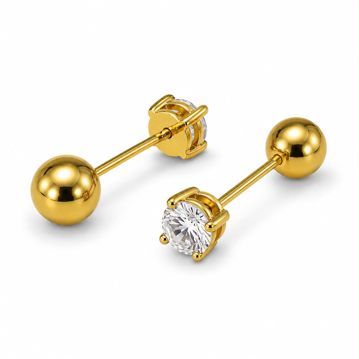 Sparkle Solitaire Barbell Studs